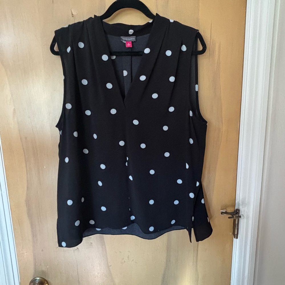 Vince Camuto Black and White Polka Dot Blouse